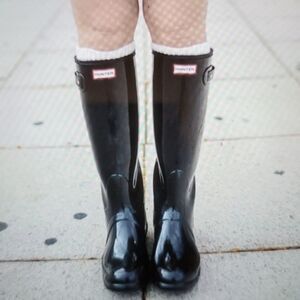 Hunter boots tall high gloss. Size 7